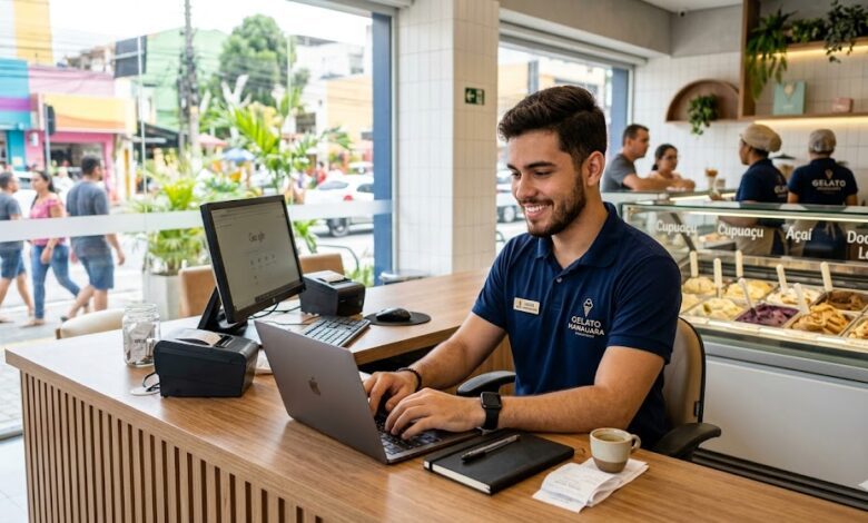 Jovem em primeiro emprego como assistente administrativo em Manaus