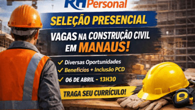 Seleção presencial de emprego em Manaus na construção civil com diversas vagas abertas pela RH Personal